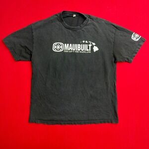 VTG SURF Y2K Maui Built Rooster Graphic T-Shirt XL Black Faded O'Neil